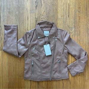 NEW Bagatelle Faux Leather Moto Jacket Mink 70117 Size Medium NWT